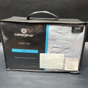Bedgear Basic Hypoallergenic “Mist” Pale Blue Sheet Set King Size New
